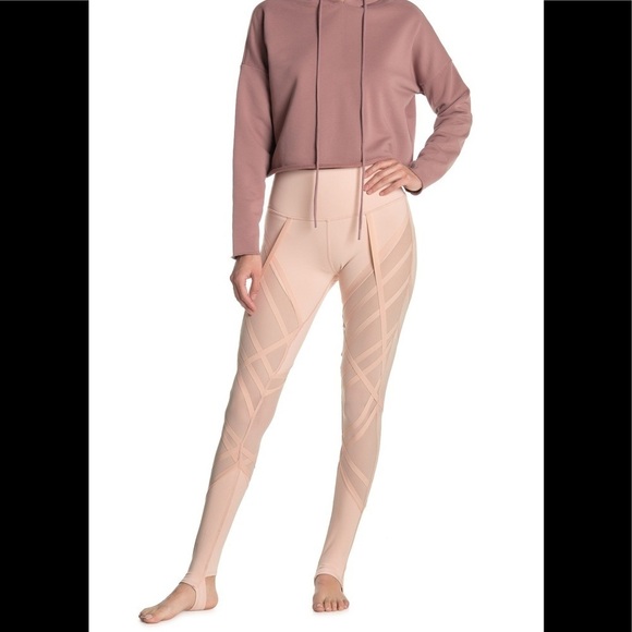 NEW Alo high waist stirrup pink leggings - Picture 2 of 6